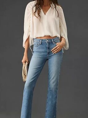 PAIGE Cindy high rise straight with raw hem